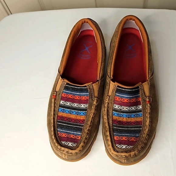 Twisted X slip on driving moc shoe WXC0005 size 9 aztec - Picture 3 of 12